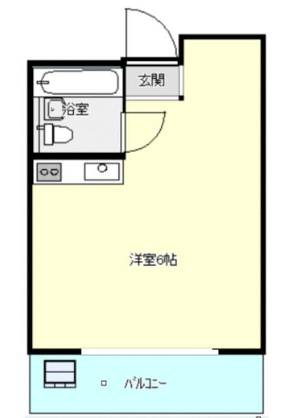 ハイツ小川町(ワンルーム/2階)の間取り写真