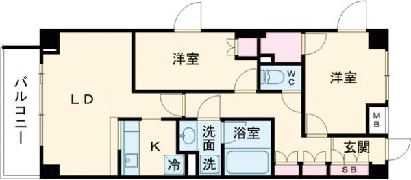 JMFレジデンス赤羽志茂(2LDK/2階)の間取り写真