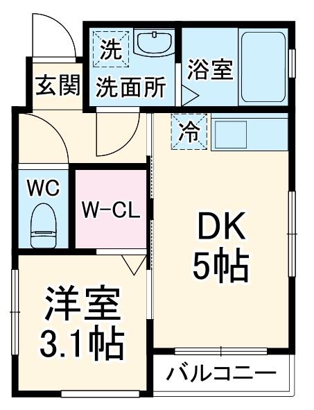 アヴィータ豊島北(1DK/2階)の間取り写真
