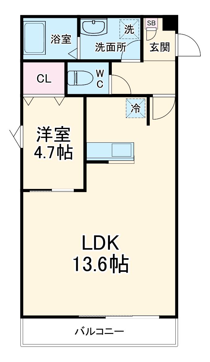 シエーナ北小金Ⅱ(1LDK/2階)の間取り写真