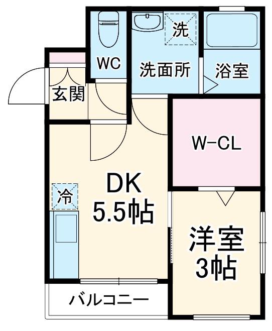 アヴィータ豊島北(1DK/1階)の間取り写真