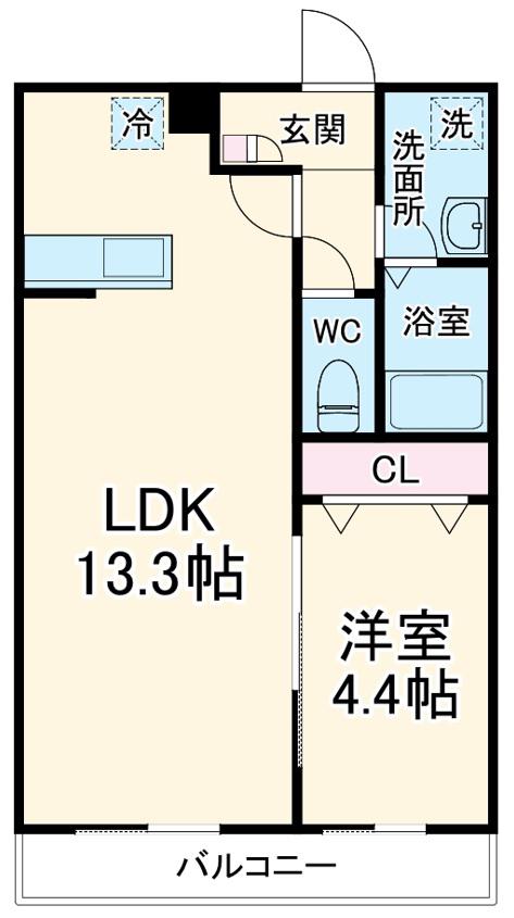 シエーナ北小金Ⅱ(1LDK/2階)の間取り写真