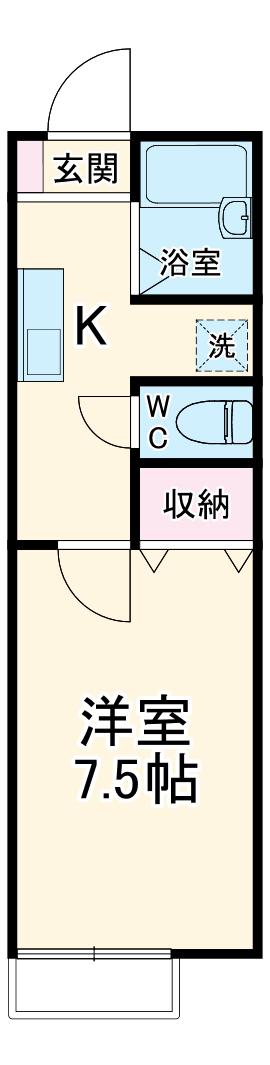 メゾンドプランタン(1K/1階)の間取り写真