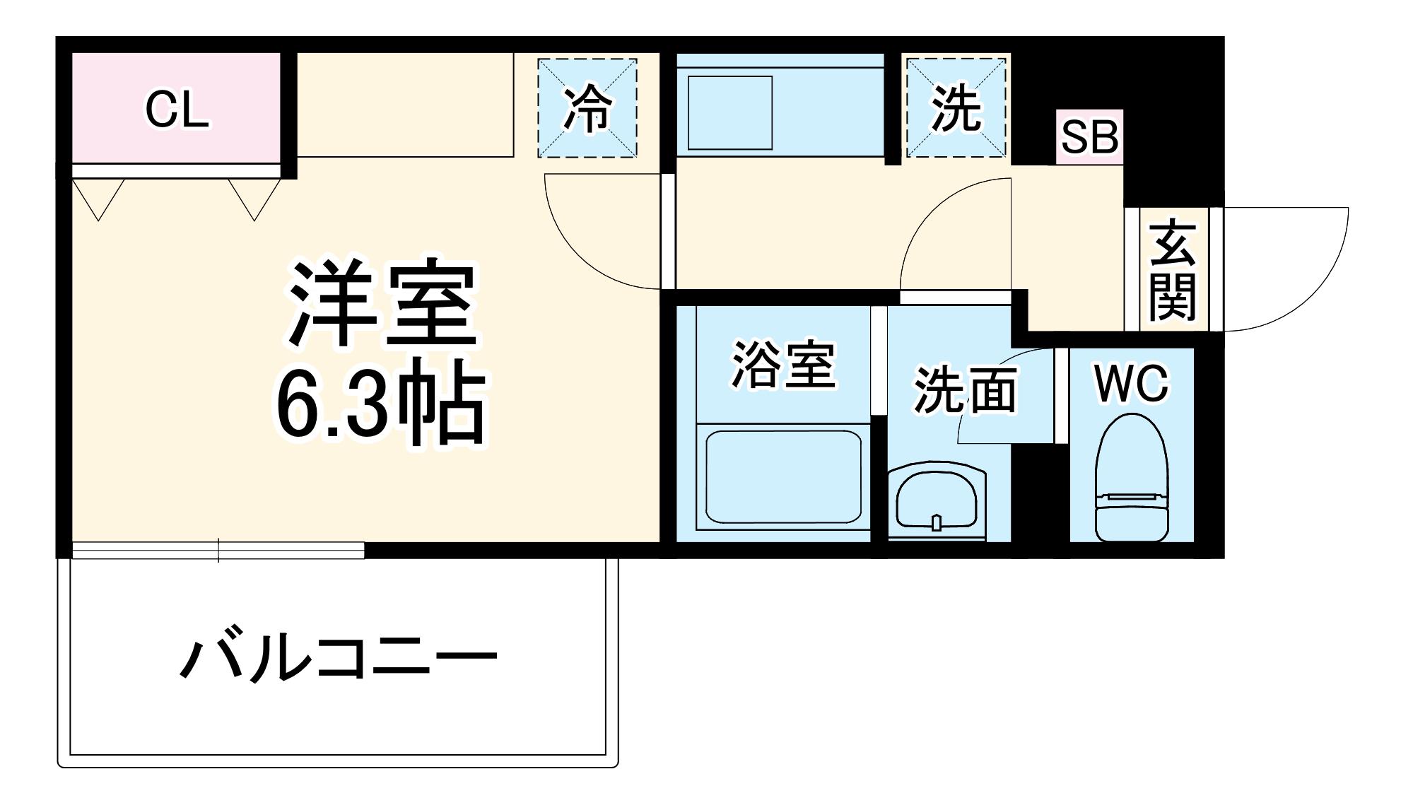 リブリ・保土ヶ谷区東川島町(1K/3階)の間取り写真