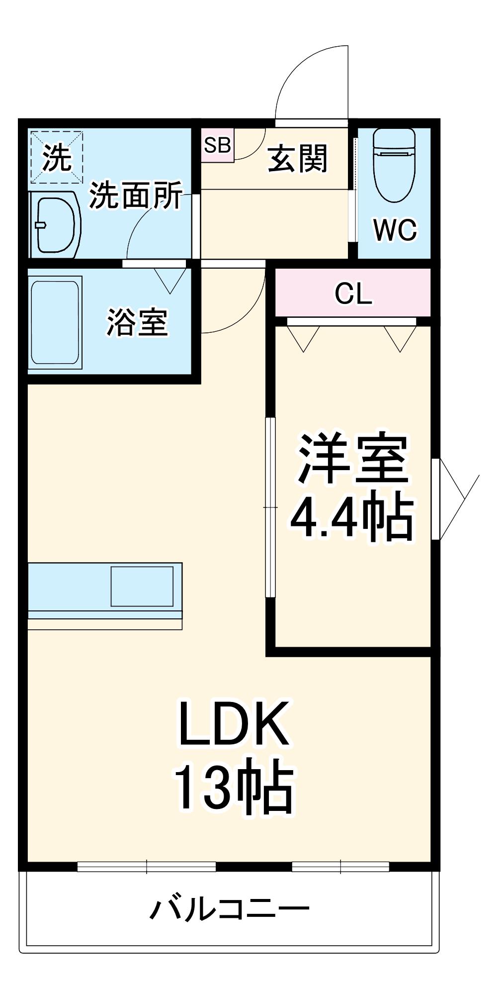 シエーナ北小金Ⅲ(1LDK/1階)の間取り写真