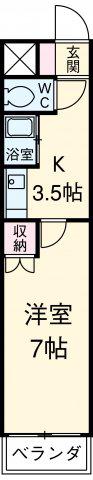 アイルーム豊田永覚Ⅰ(1K/1階)の間取り写真