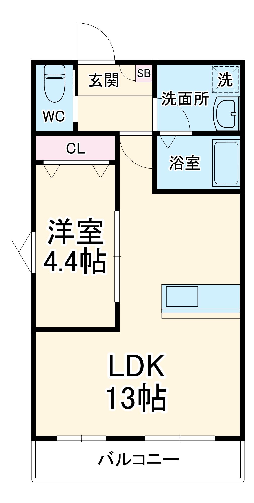 シエーナ北小金Ⅲ(1LDK/1階)の間取り写真