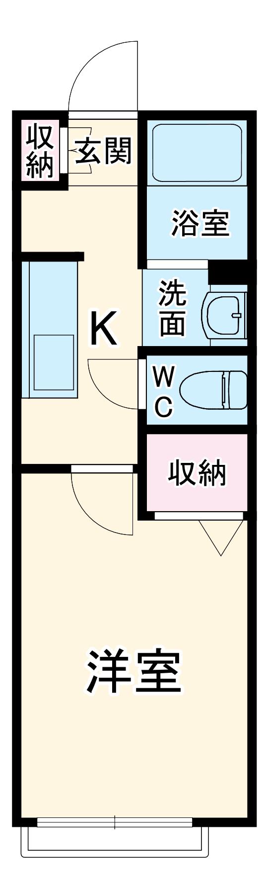 WILL(1K/1階)の間取り写真