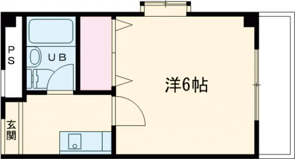 ラッセル南水元(1K/2階)の間取り写真