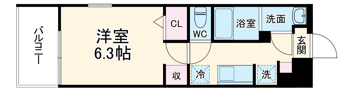 リブリ・保土ヶ谷区東川島町(1K/1階)の間取り写真