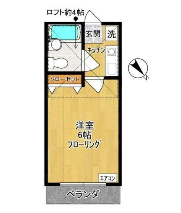 ペアハイム3(1K/2階)の間取り写真