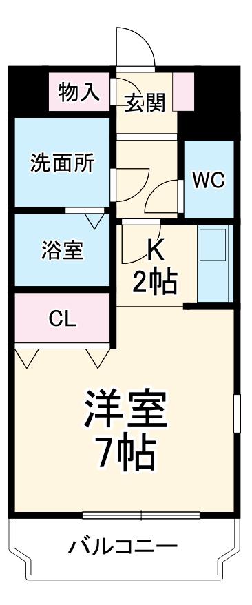 ルミナス祥(1K/2階)の間取り写真