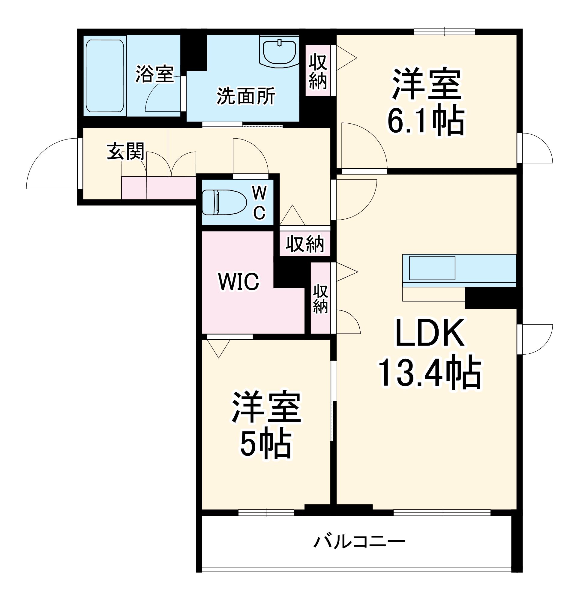 クレアトゥール アネックス(2LDK/3階)の間取り写真