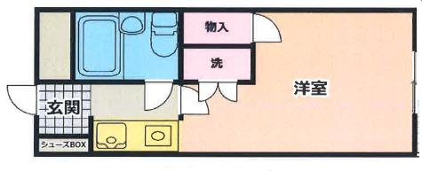 ドエル上地西八王子(1K/4階)の間取り写真