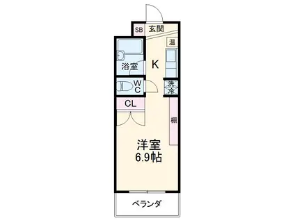 エクレール公園通(1K/3階)の間取り写真