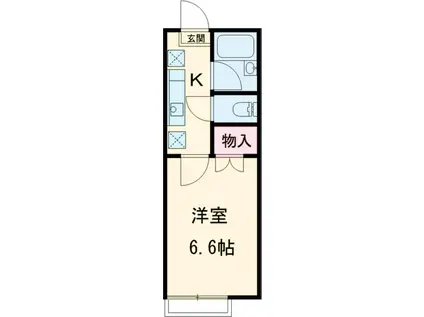 リューデスハイムⅡ(1K/1階)の間取り写真