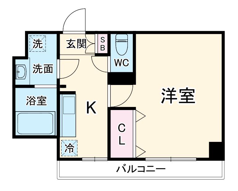 LA DOUCEUR千葉中央(1K/13階)の間取り写真