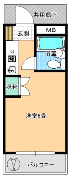 ドエル中葛西(ワンルーム/1階)の間取り写真
