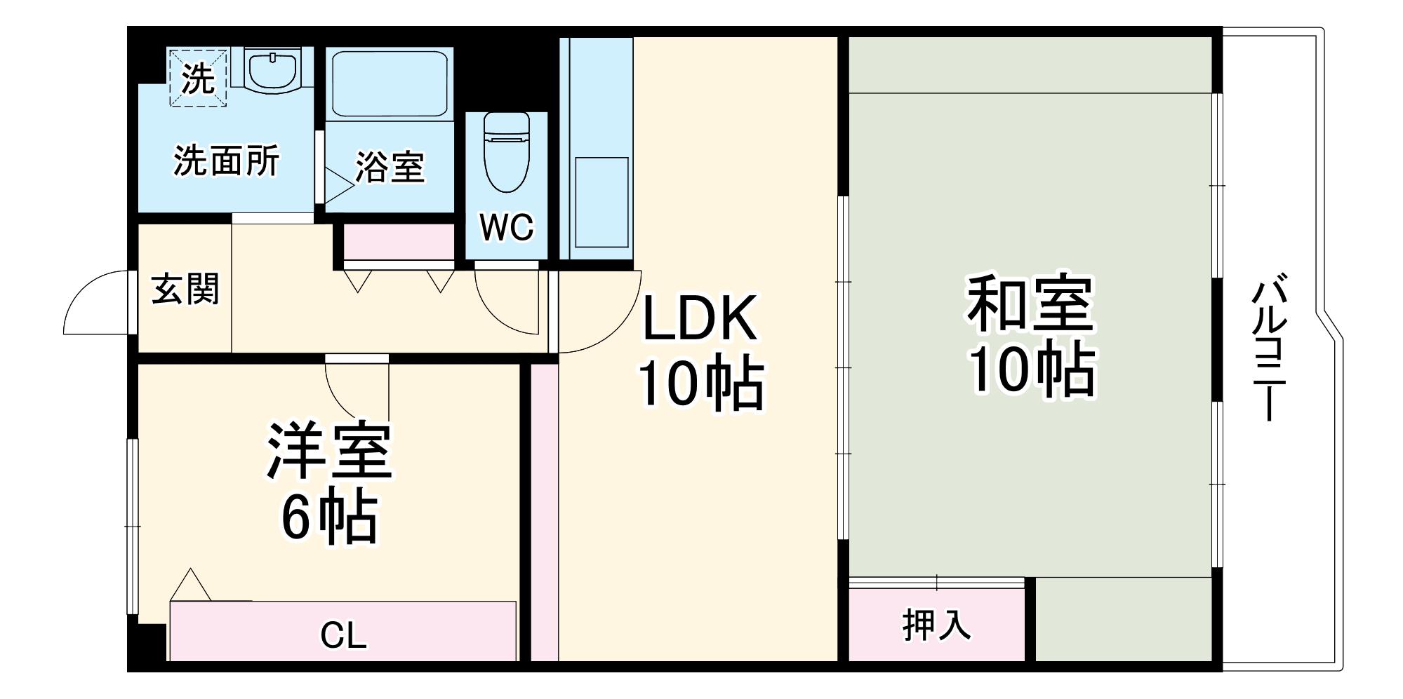 ネオコーポ門真(2LDK/10階)の間取り写真