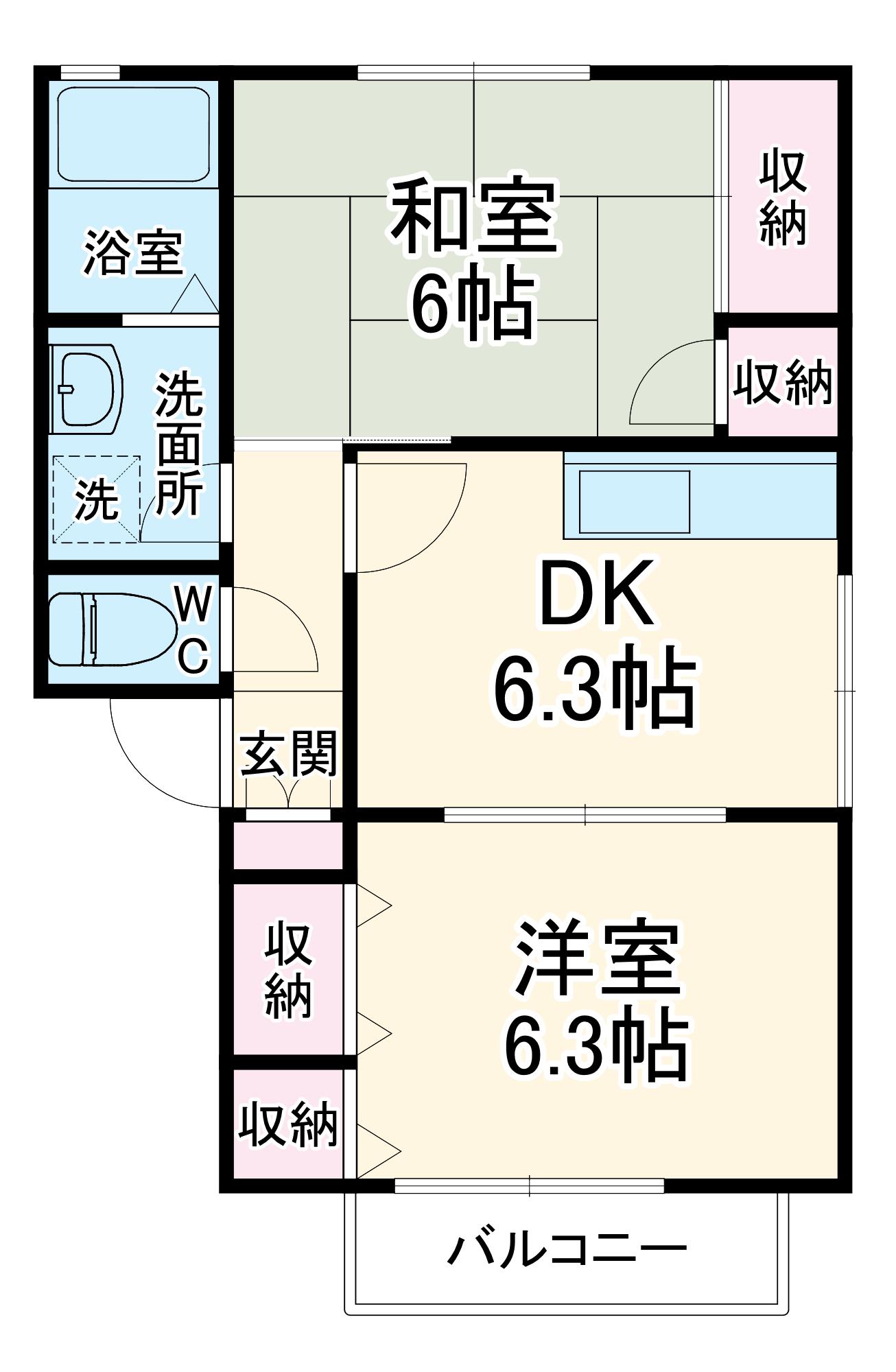 センチュリーB(2DK/1階)の間取り写真