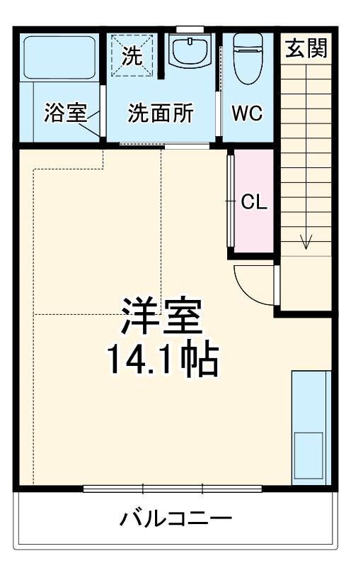 THE ORCHARD YAHATA C棟(1LDK/2階)の間取り写真