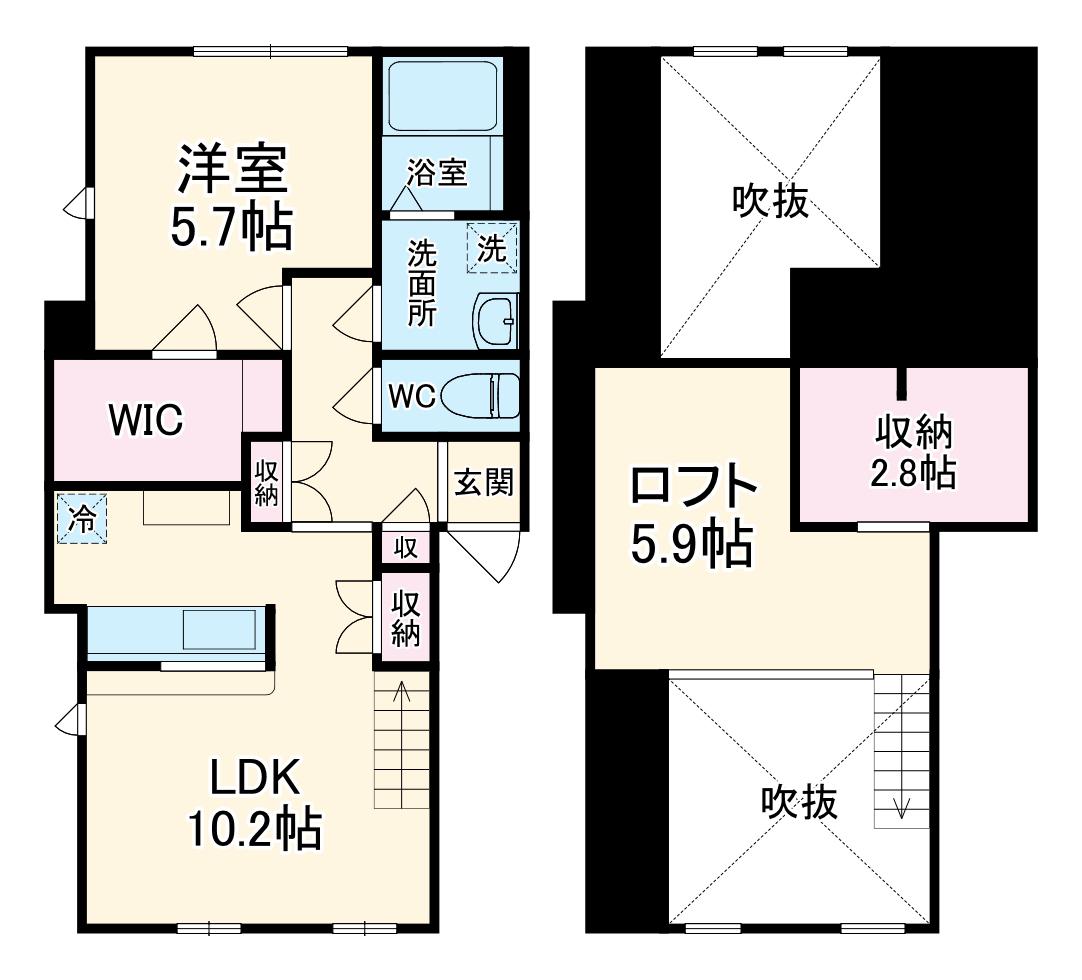プリマグレイス弐番館(1LDK)の間取り写真