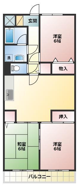 シャルムベルシー(3LDK/3階)の間取り写真