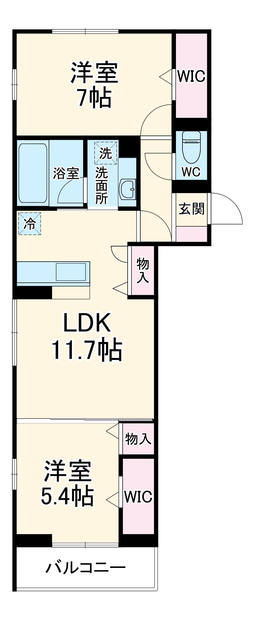 フレアⅡ(2LDK/3階)の間取り写真