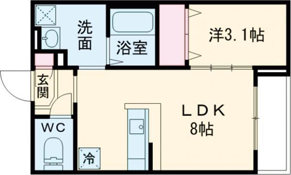ROBOT HOME 六町Ⅲ(1LDK/1階)の間取り写真