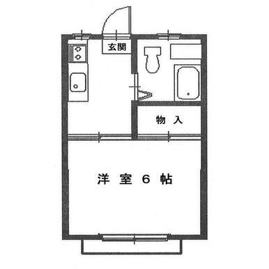 カーム・ハウス(1K/1階)の間取り写真
