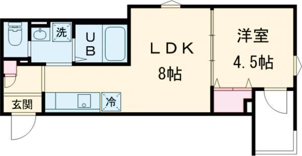 ROBOT HOME 六町Ⅲ(1LDK/2階)の間取り写真