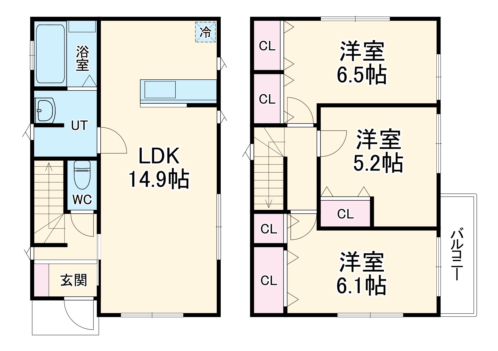 川越線 的場駅 徒歩18分 2階建 築3年