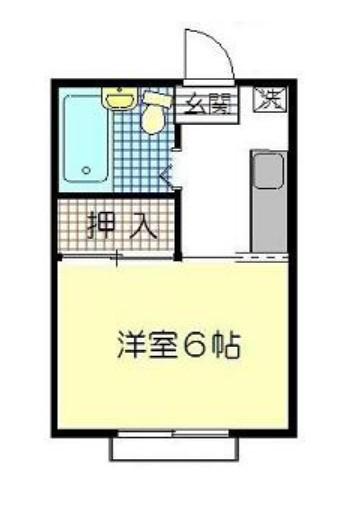 ニューベアハイツ(1K/2階)の間取り写真