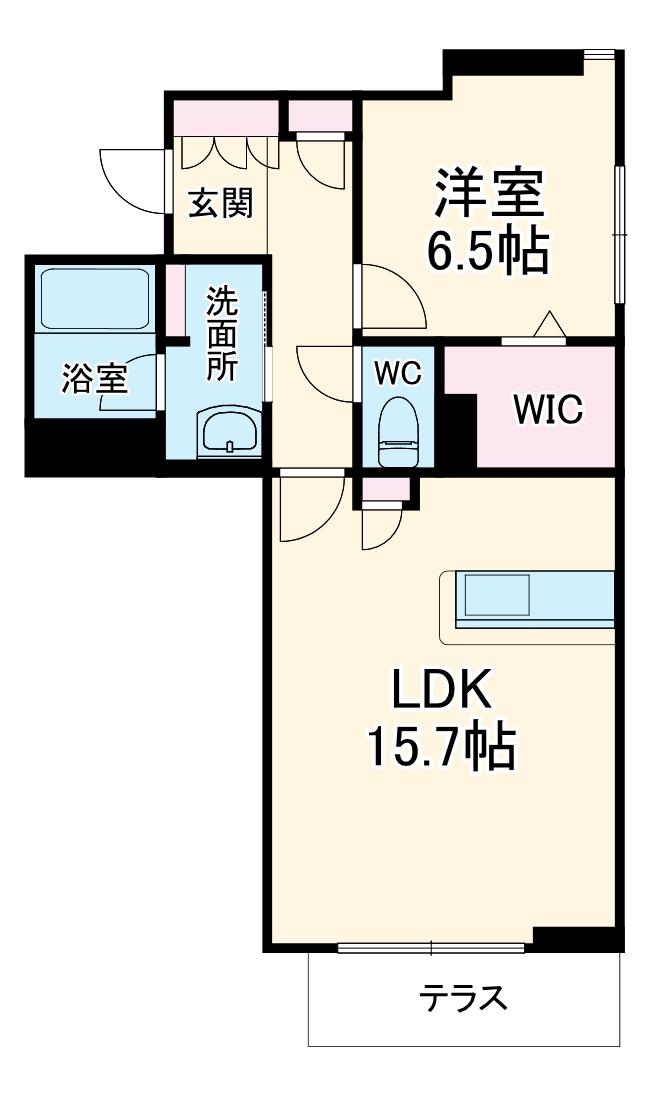 トルシーヌ大宮東町(1LDK/1階)の間取り写真