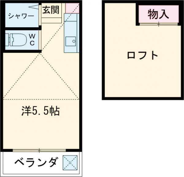 ソレイユひばりヶ丘Ⅰ(ワンルーム/1階)の間取り写真
