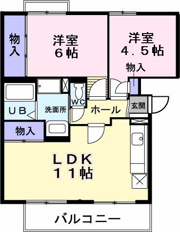 ロイヤルコートⅠ番館(2LDK/2階)の間取り写真