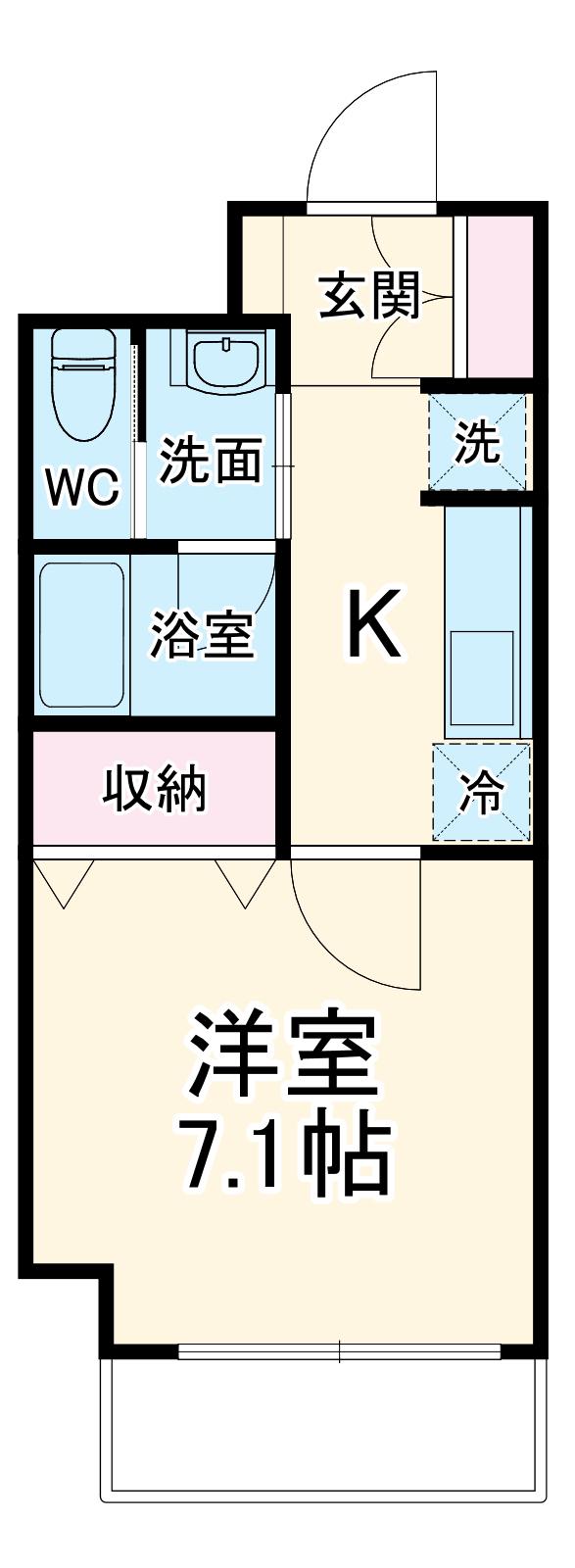 PALAZZO VIVACE(1K/2階)の間取り写真