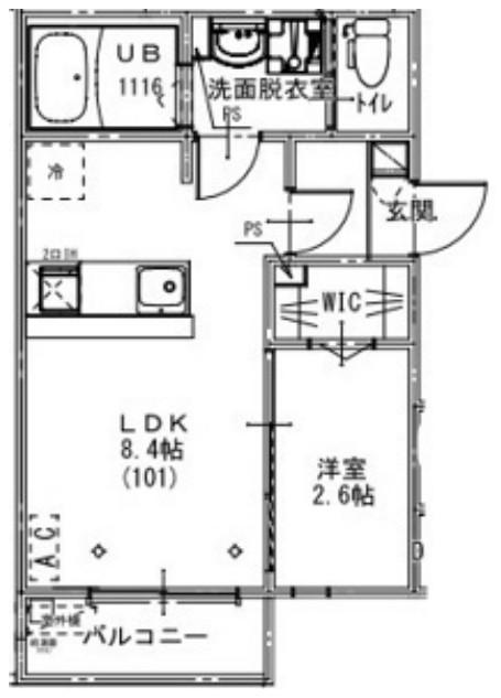 KEIAI RESIDENCE せんげん台7(1LDK/3階)の間取り写真