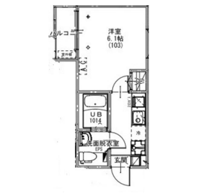 KEIAI RESIDENCE せんげん台7(1K/3階)の間取り写真