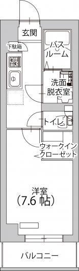 リベルテ甲州街道(1K/4階)の間取り写真