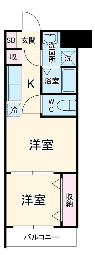 クレストタップ京都丹波口(2K/3階)の間取り写真