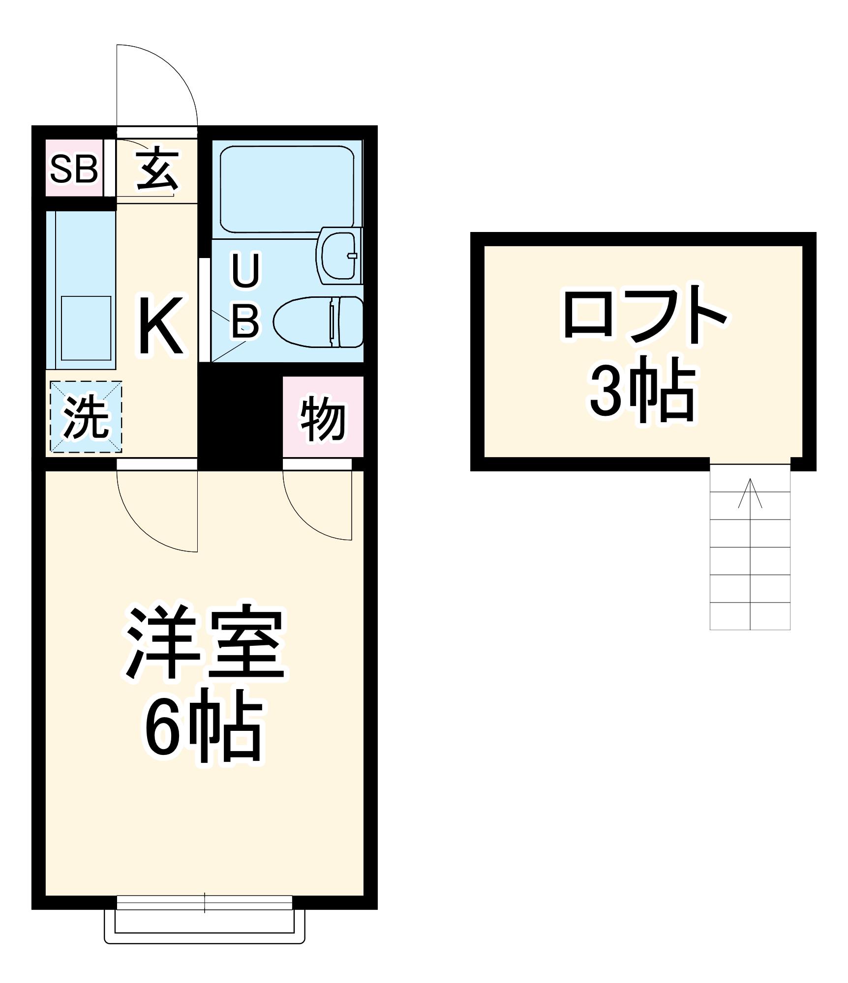 VILLA510Ⅱ(1K/2階)の間取り写真