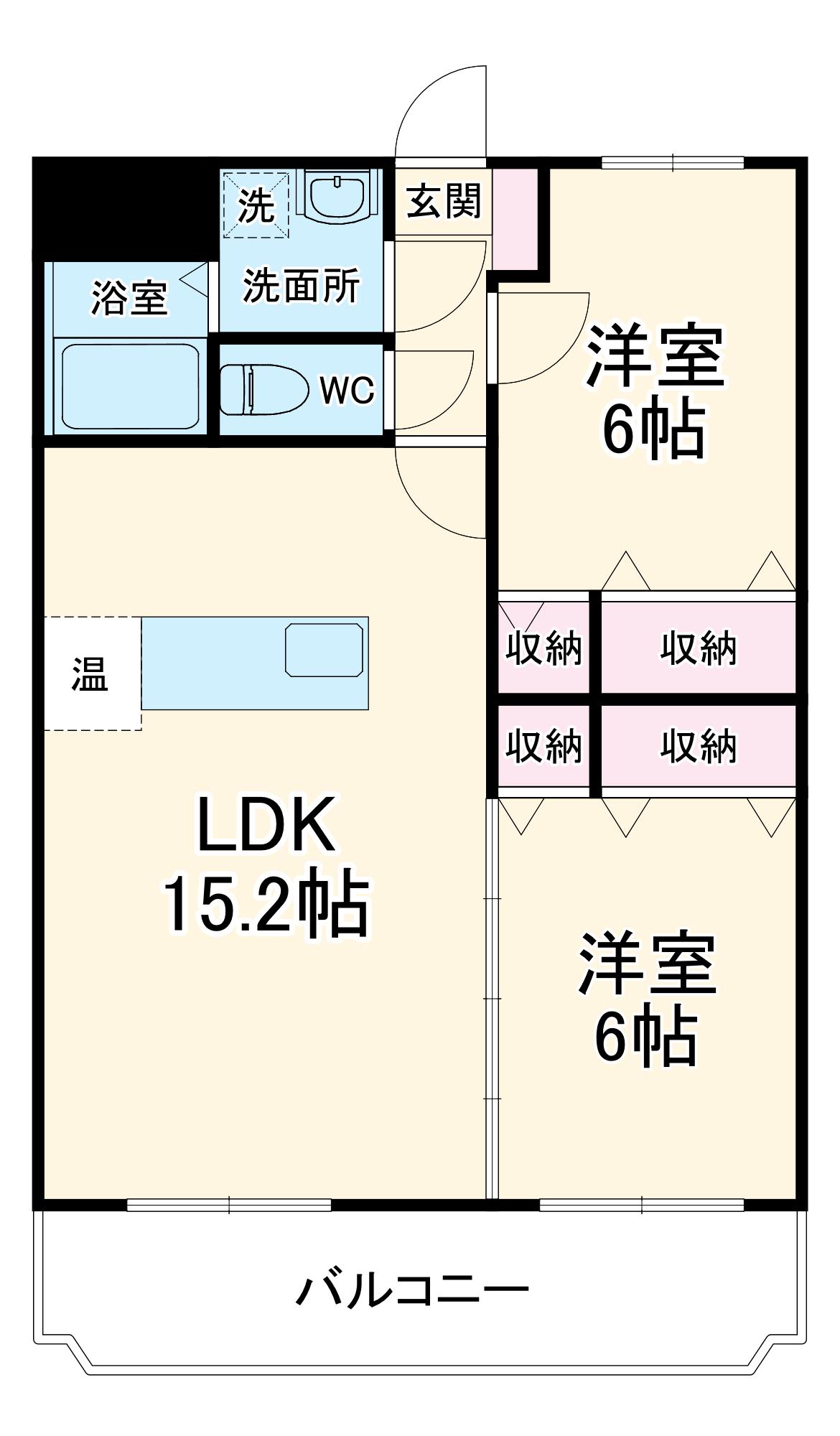 ランドマークヴィラ(2LDK/1階)の間取り写真