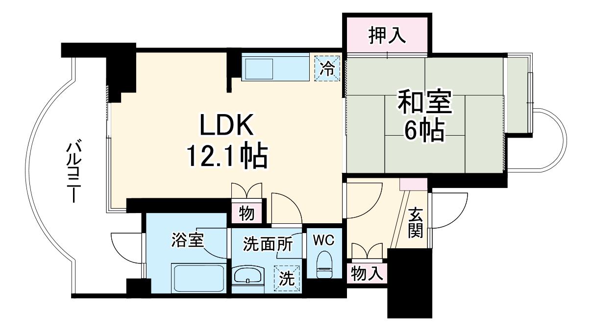 東急リゾート浜名湖H2棟(1LDK/3階)の間取り写真