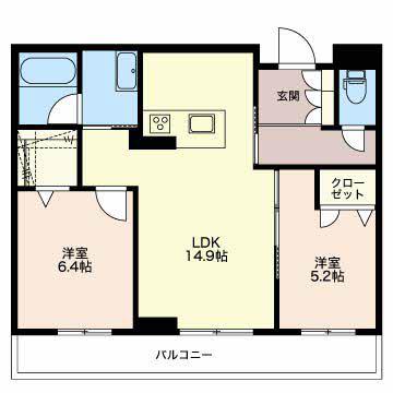 MORGENROT(2LDK/3階)の間取り写真