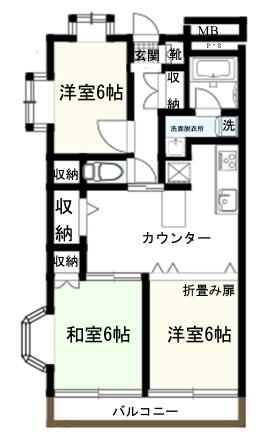アステル(3DK/4階)の間取り写真