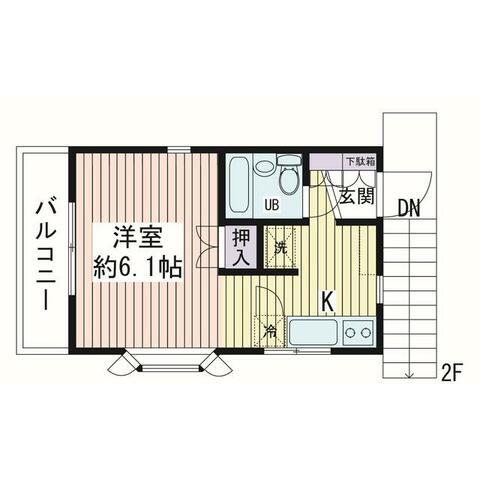 SHハイツⅢ(1K/2階)の間取り写真