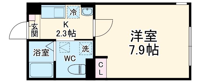 ハイムグリーン(1K/1階)の間取り写真