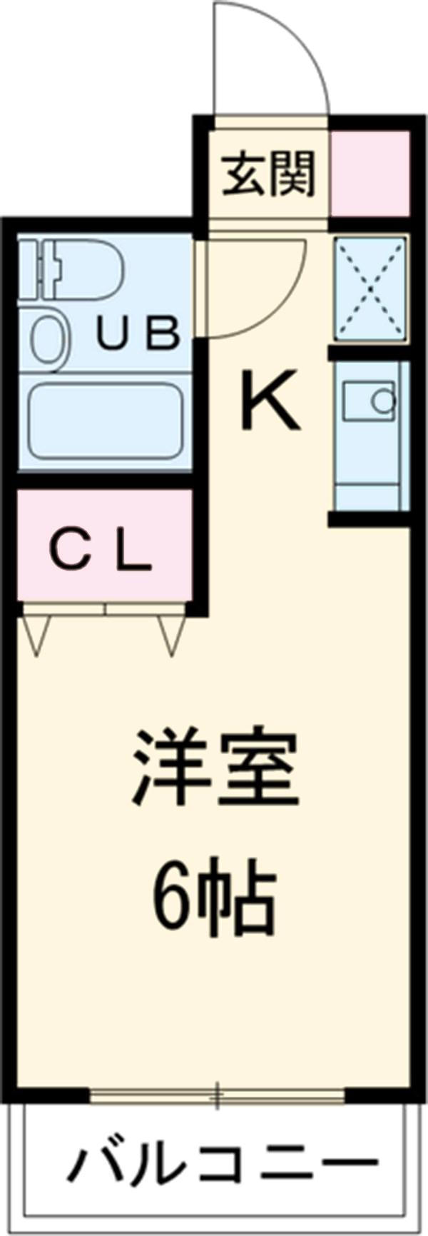 ペティパレス薬園台(ワンルーム/4階)の間取り写真