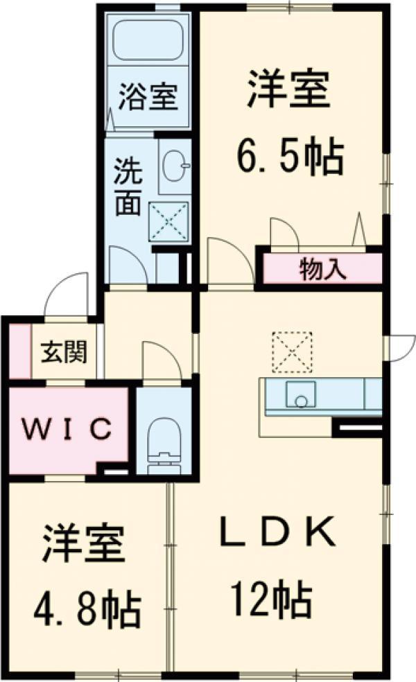 クレール メゾン 西棟(2LDK/2階)の間取り写真